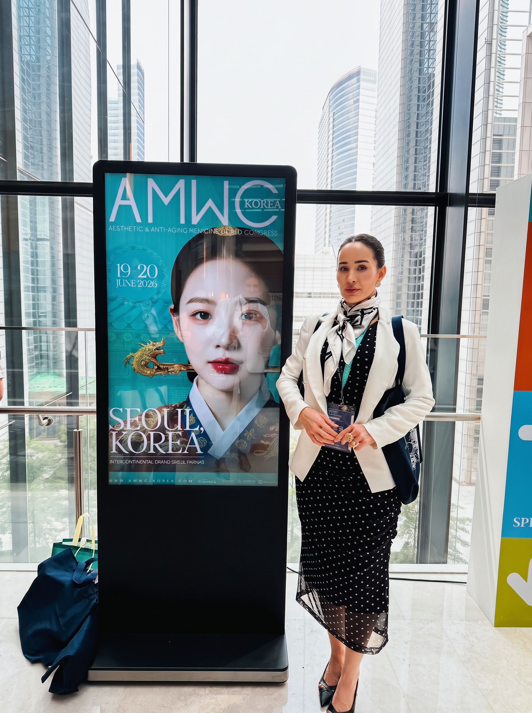 Dra. Sabrina no AMWC Korea 2026, congresso internacional de medicina estética